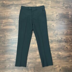 Rizzo Black Pants Straight Leg Dressy Classic Pockets Flat Front Men’s Sz 32x30